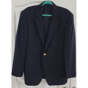 Lauren Ralph Lauren Men's Navy Blue 2‎ Button 100% Wool Blazer Size 42 R